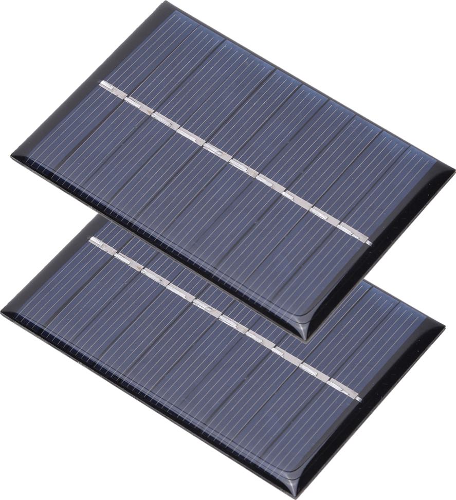 2 kusy 0,6 W 5 V polysilikónová solárna nabíjačka pre malé zariadenia, 80 x 55 mm