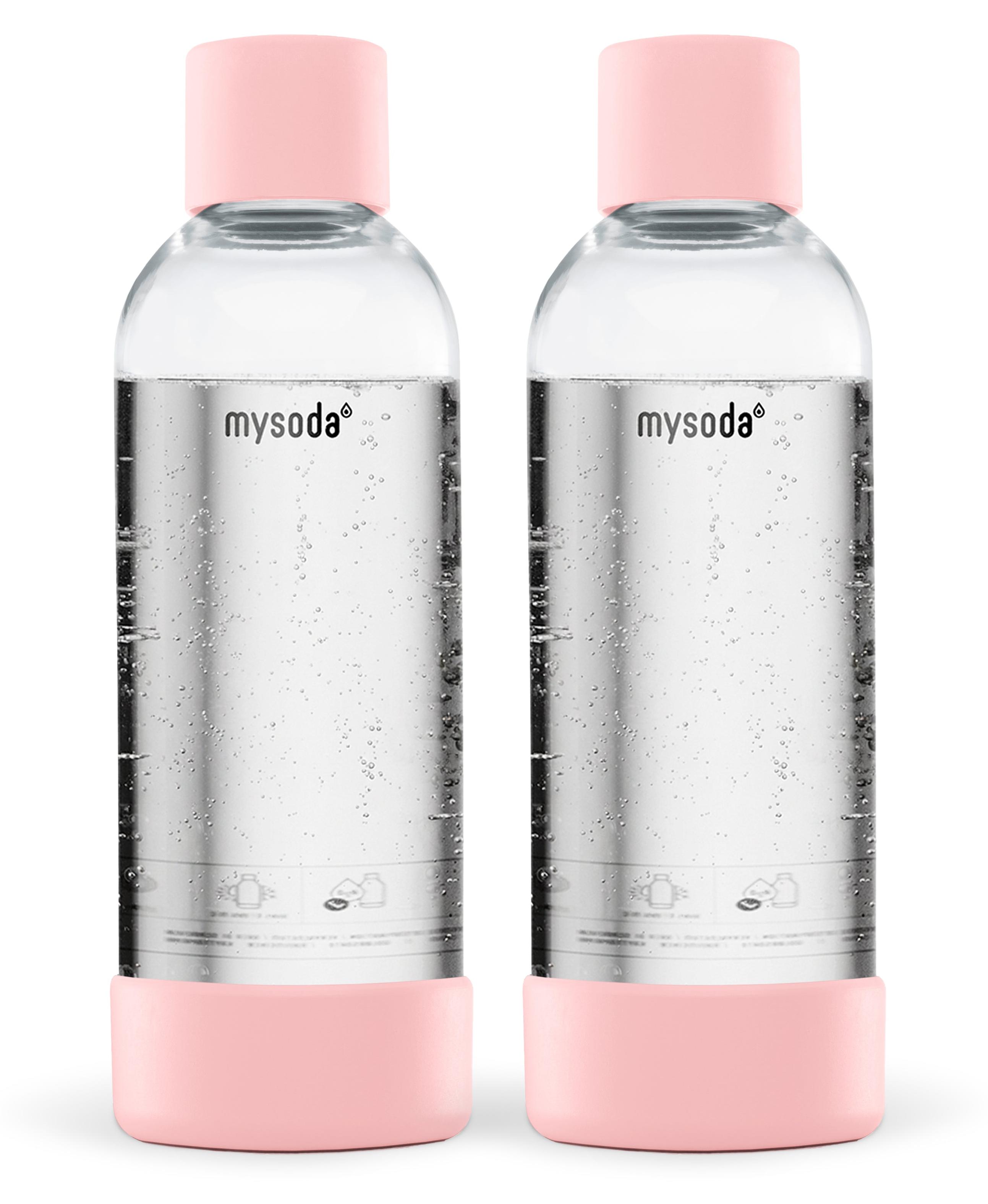 Mysoda 1L Wasserflaschen 2er-Set (PET), Pink Trinkflaschen