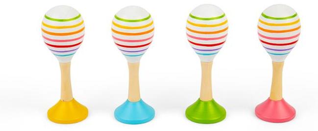 BigJigs Holz Musikspielzeug Junior Maraca Set - buntes Baby und Kleinkind Spielzeug 37071