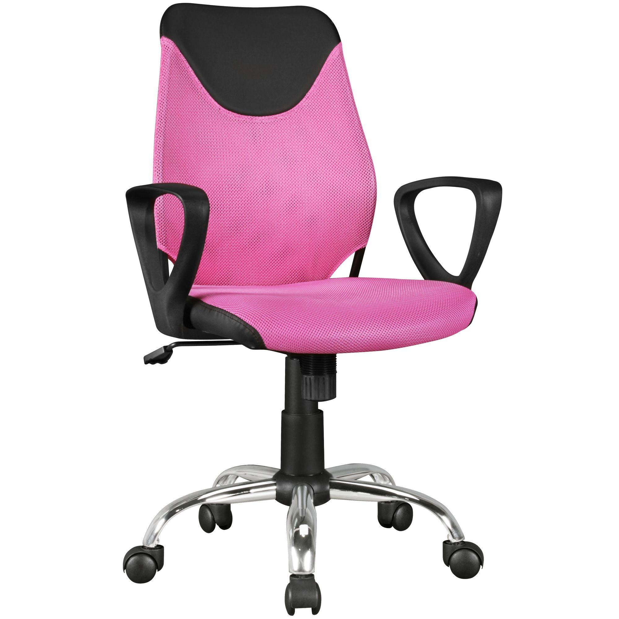 Detský písací stôl kika čierny ružový pre deti od 6 rokov s operadlom detská otočná stolička detská stolička ergonomická | Amstyle