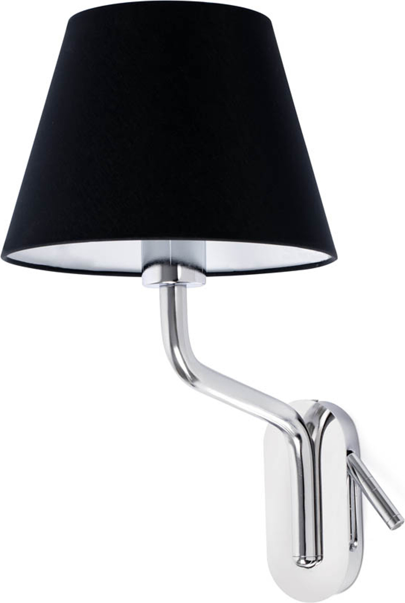 FARO ETERNA Wandleuchte innen mit Leser links chrom/schwarz 24007-12