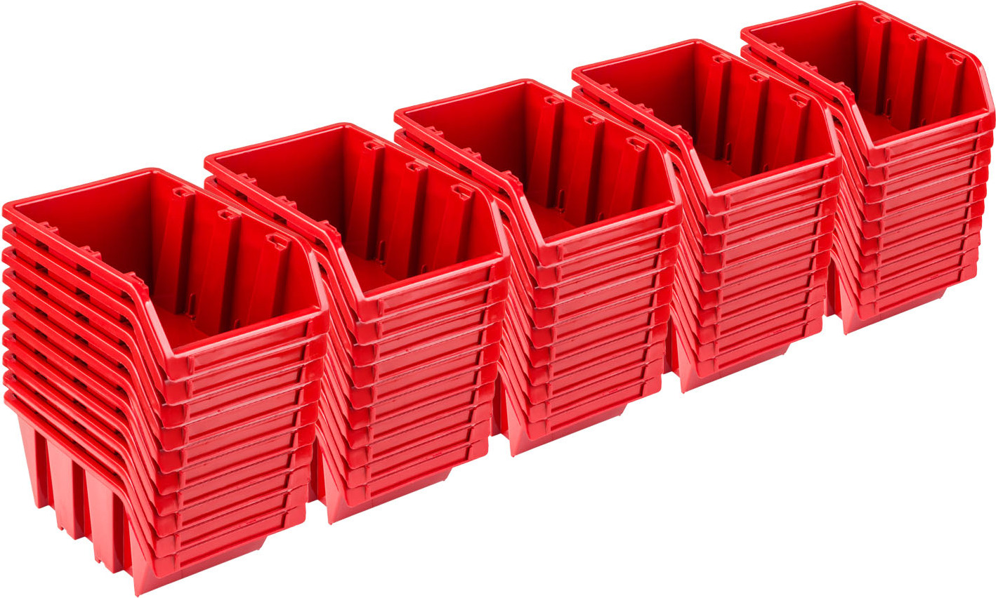Prosperplast Set 50 x Stapelboxen NP4 rot Lagerboxen Sortierboxen PRO-NP4-R444x50