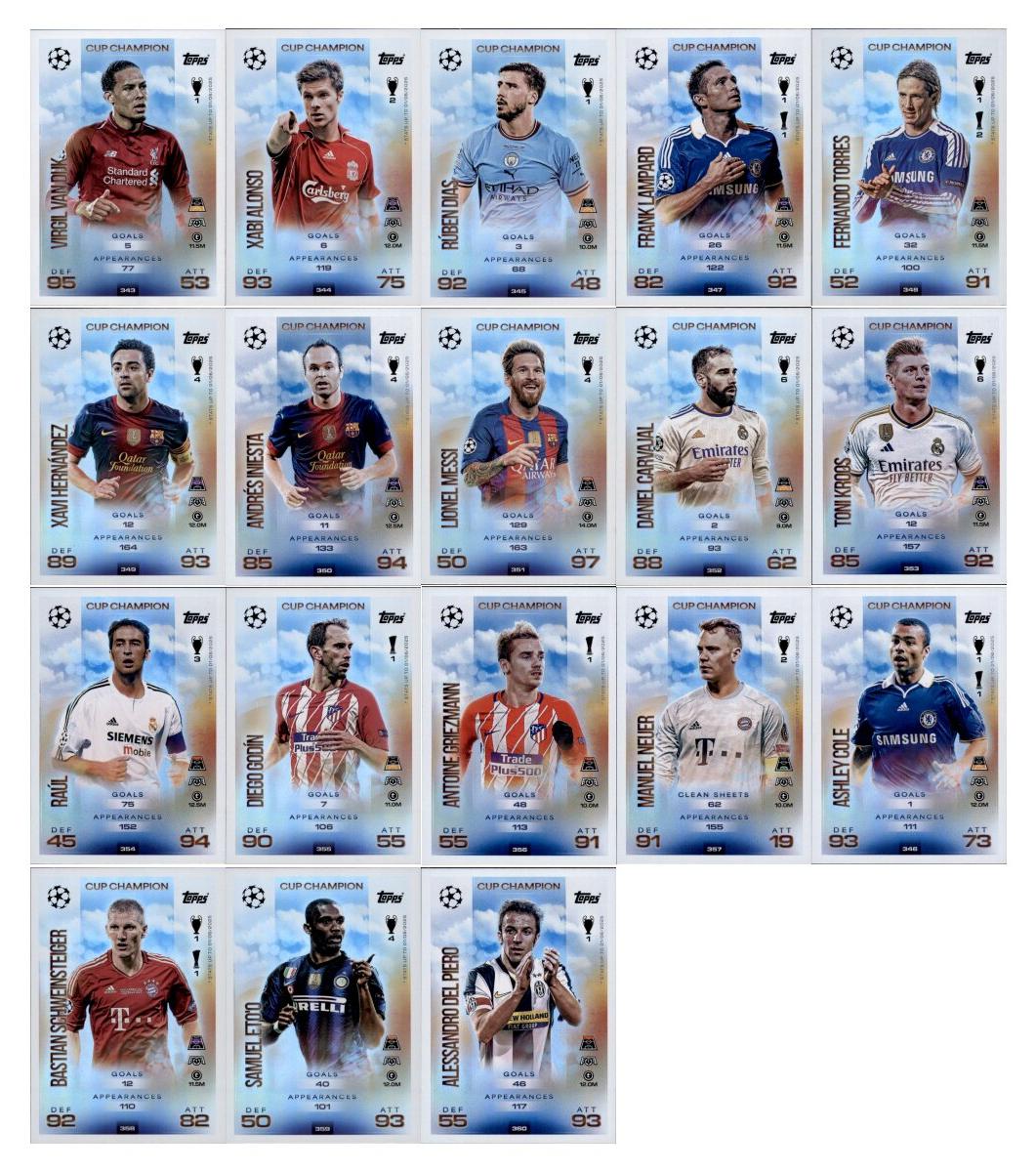 Topps - Match Attax Champions League 2025/26 - Trading Cards - Alle 18 Cup Champion Karten