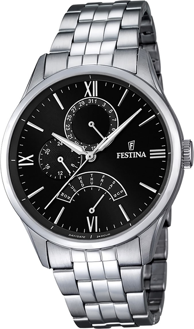 Festina pánske hodinky z nehrdzavejúcej ocele F16822/4 náramkové hodinky Silver Classic D2UF16822/4