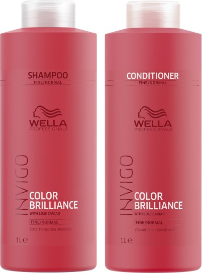 Wella Invigo Color Brilliance Shampoo Fine Hair 1000ml + Wella Invigo Color Brilliance Conditioner 1000 ml