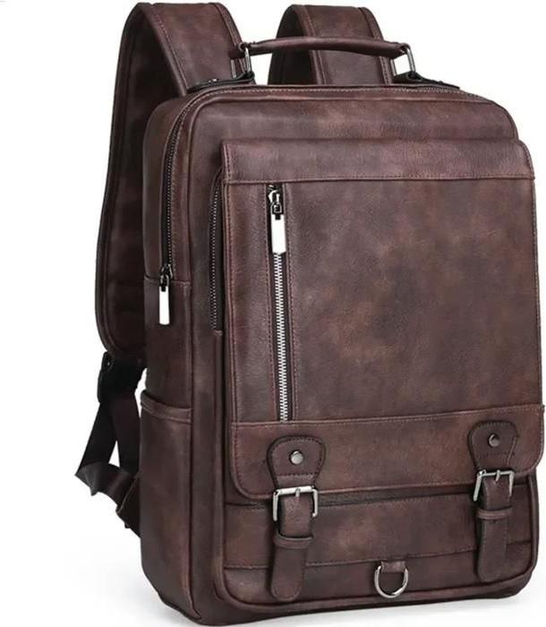 Götäzer Herren-Rucksack aus echtem Leder, Laptoptasche für 15,6-Zoll-Laptops, großes Fassungsvermögen, für Reisen und Studium. KAU-GR-FR-TH-20251124-59