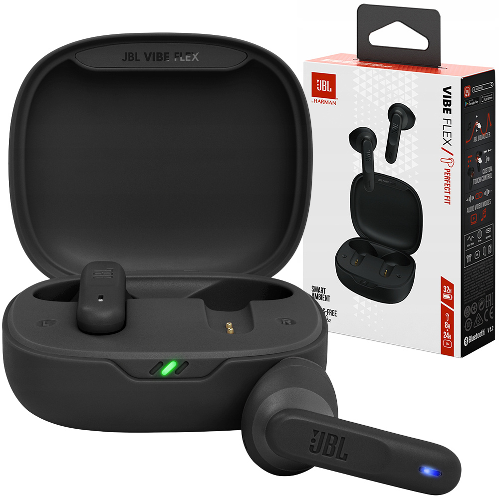 Slúchadlá JBL Vibe Flex (čierne, bezdrôtové)