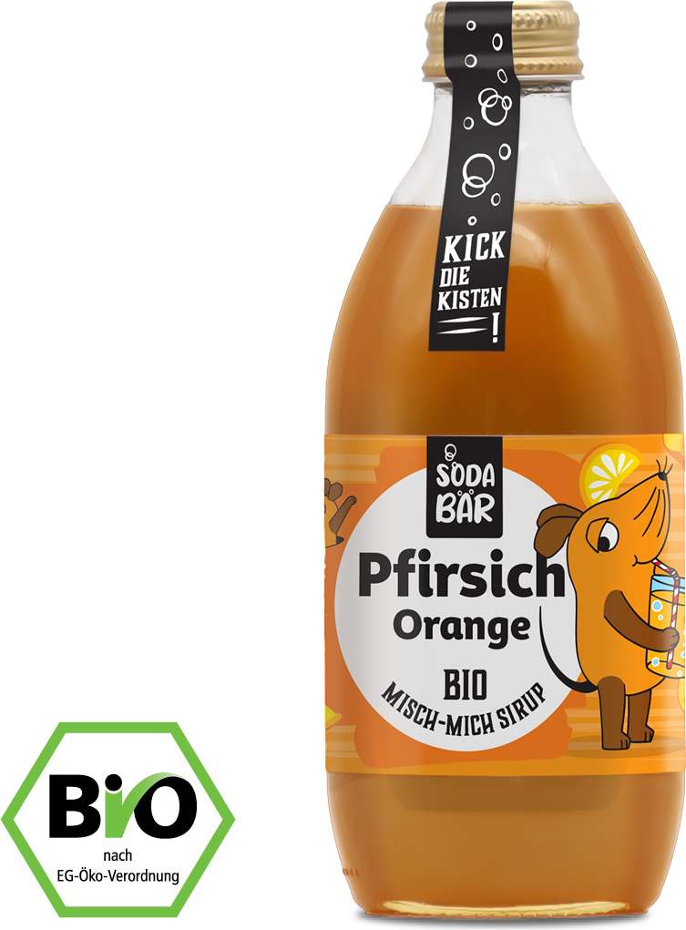 SodaBär© Sirup Maus > Geschmackssorte Pfirsich Orange > Spar 3er Set > für die ganze Familie B3410
