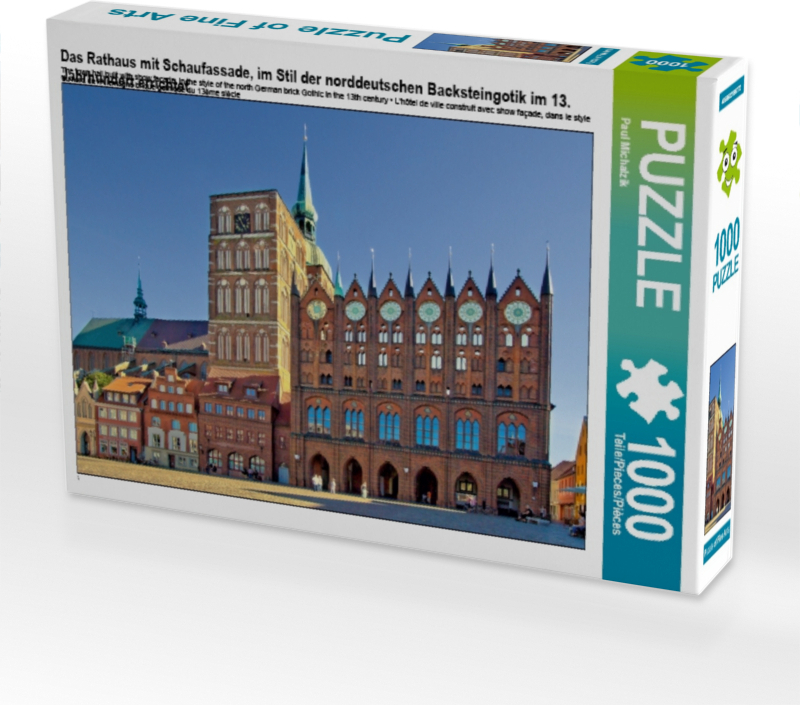 Calvendo Das Rathaus mit Schaufassade, im Stil der norddeutschen Backsteingotik im 13.Jahrhundert errichtet 1000 Teile Puzzle quer 640x480mm, Michalzik Paul; 7297380