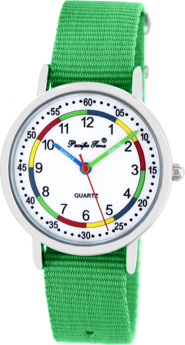 Pacific Time Kinder Armbanduhr Mädchen Jungen Lernuhr wasserdicht bunte Zeiger Einschulung 865230