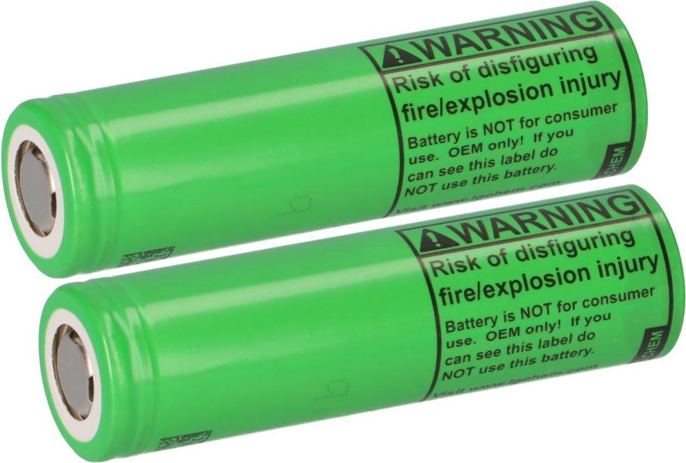 Akkuman 2x LG INR18650-MJ1 3,7V 3500mAh 10A unprotected flat Top