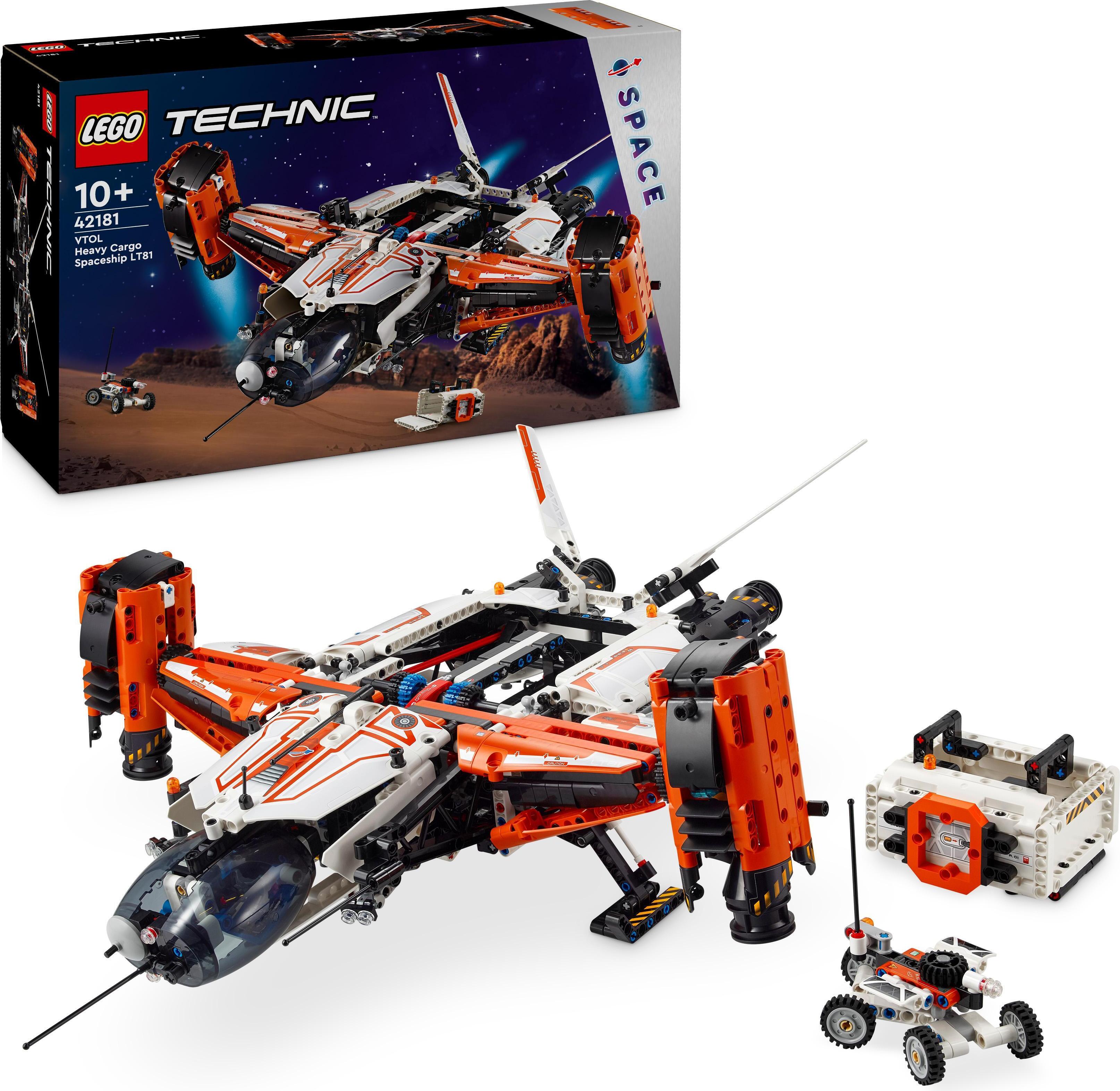 LEGO Technic VTOL-Schwerlastraumfrachter LT81, Space Bauset, Weltraum-Spielzeug, Raumschiff, Spielset mit Mini-Rover, Geschenk für Jungen & Mädchen ab 10 Jahren 42181