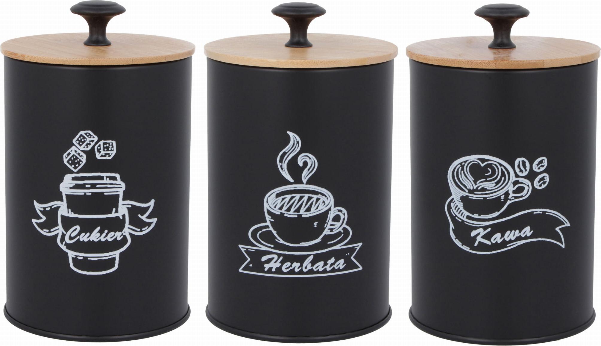 3er Set Kaffee-Tee-Zuckerbehälter 16x9,5cm BRUNBESTE BB-2682 (PL Untertitel)