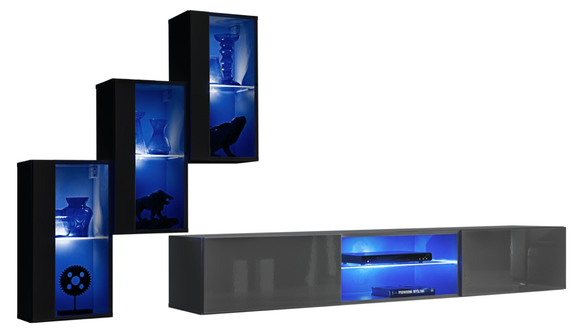 Xl Moebel Gmbh Set 4tlg Wohnwand 210 cm Einrichtung Einrichtung Modern Wandschrank Neu