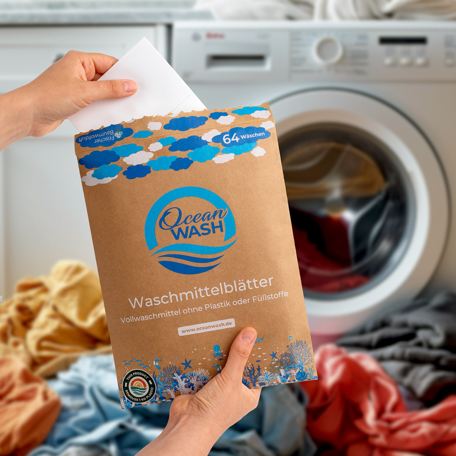Produktbild von Waschmittelblätter 90 Stück – Blumiger Duft, Hypoallergen, Flüssigkeitsfrei, Ideal Für Reisen, Wohnheim & Camping