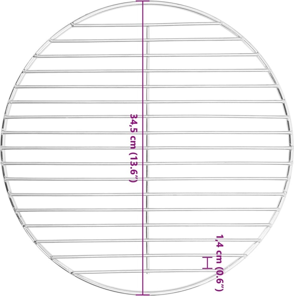 VidaXL Grillrost 67 X 40 Cm – Edelstahl, Rechteckig, Mit Griffen, Für Garten, Terrasse & BBQ