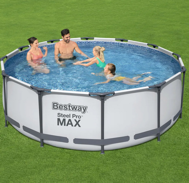 Steel Pro Max™ Frame Pool Komplett-Set, rund,