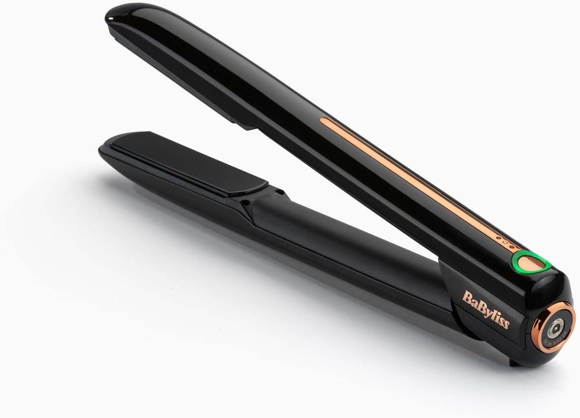 Babyliss 9000RU Glätteisen kabellos, Haarglätter mit Akku, Keramikplatten für glattere Haare, 15 Sek. Schnellheizung, Haare glätten 200°C max