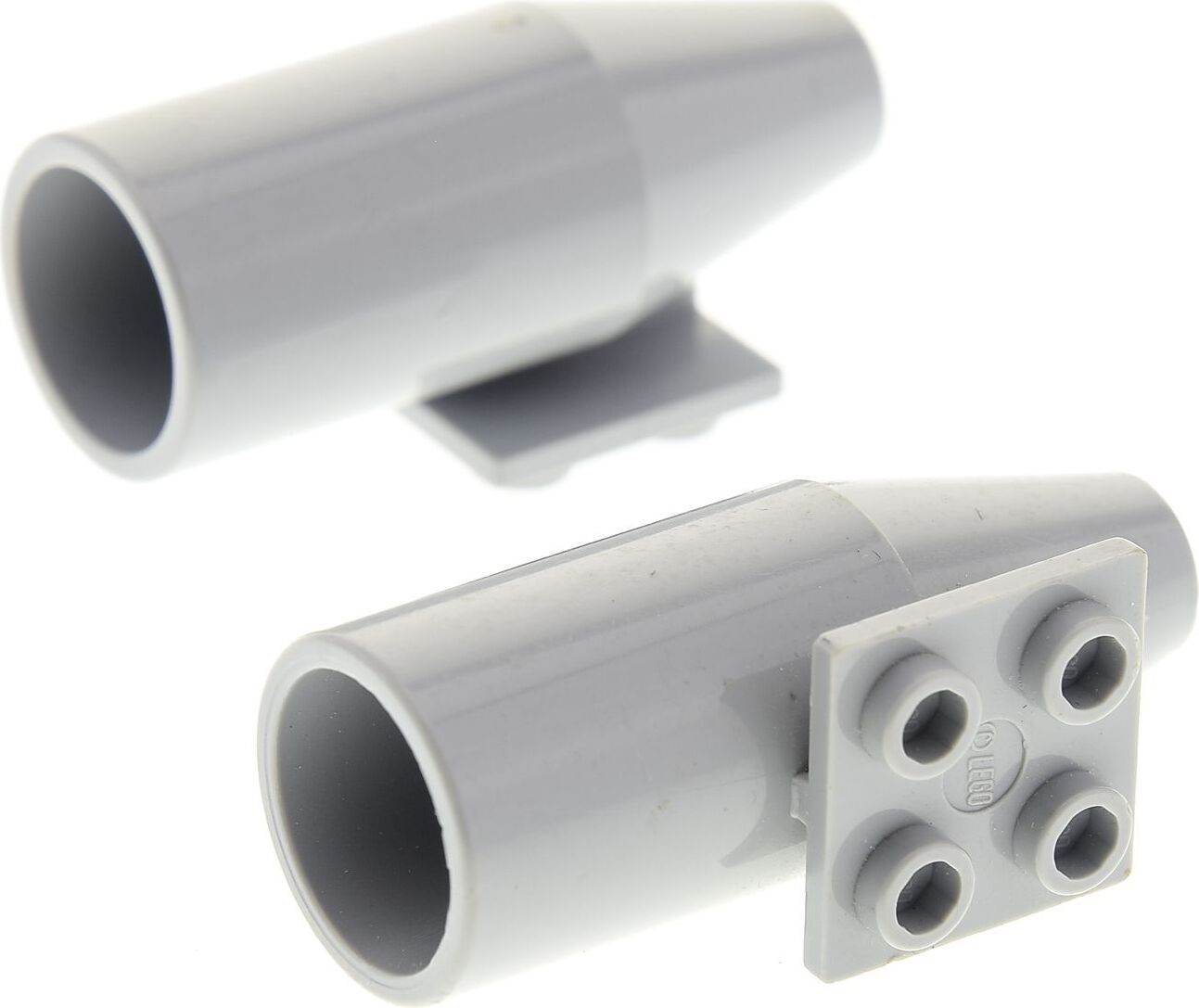 2x Lego Triebwerk Gehäuse neu-hell grau Platte 2x2 Turbine Düse 4868b