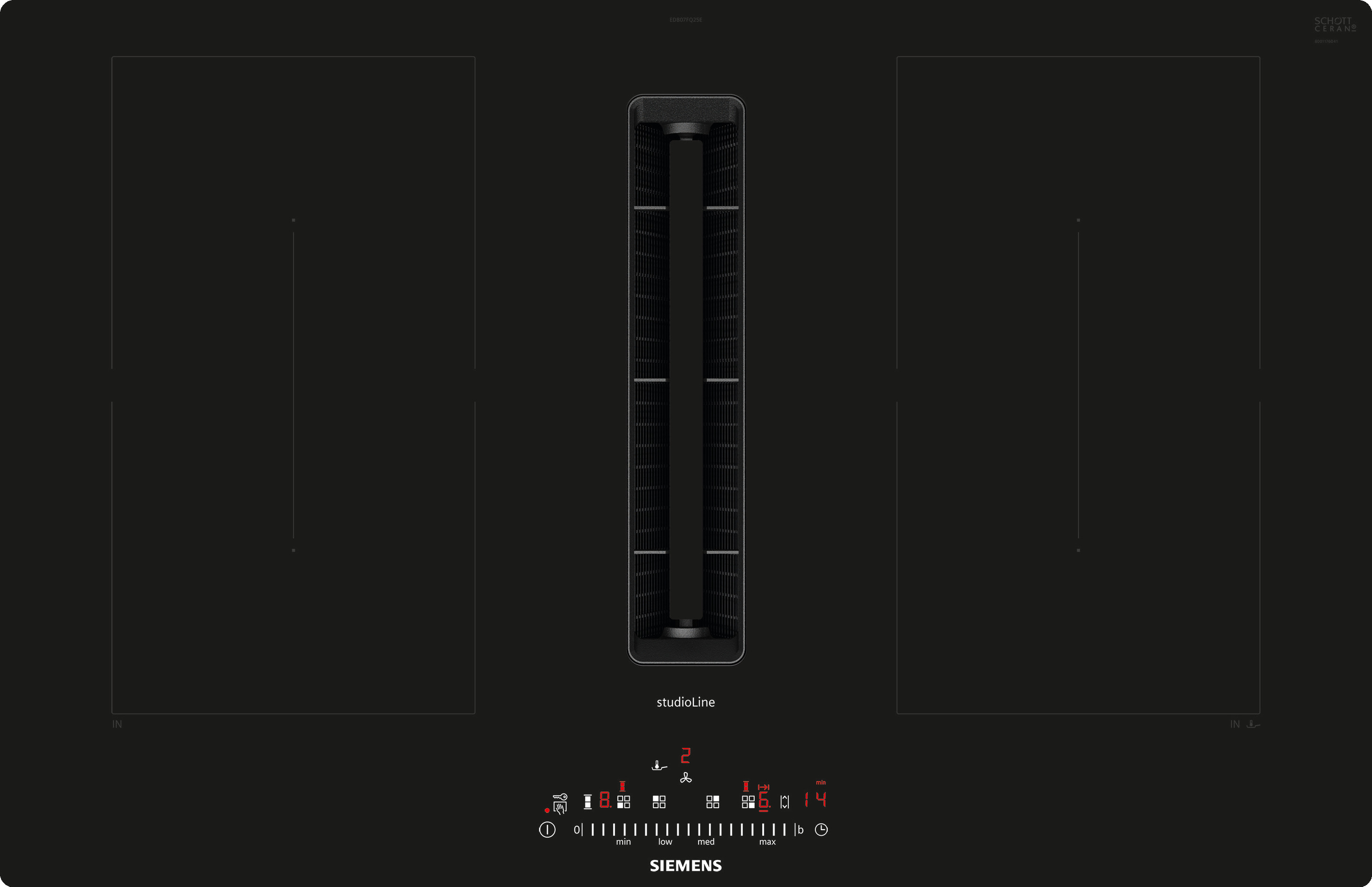 iQ500, varná doska s odsávačom pár (indukčná), 80 cm, zapustená (integrovaná), ED807FQ25E