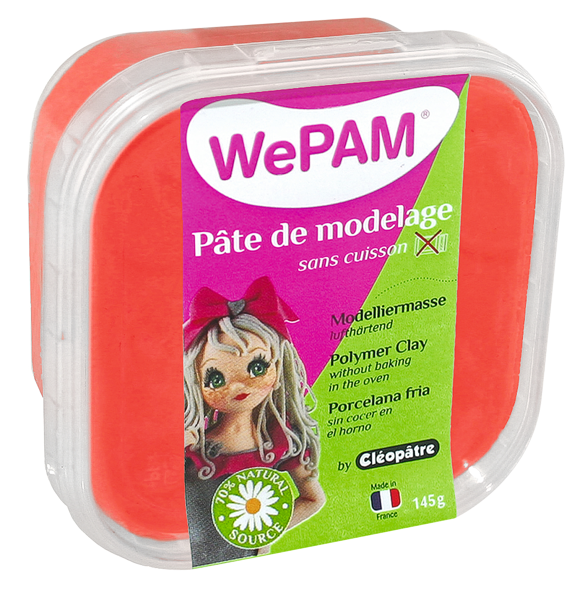 Cléopâtre WePAM, lufthärtende Modelliermasse, 145g Rot