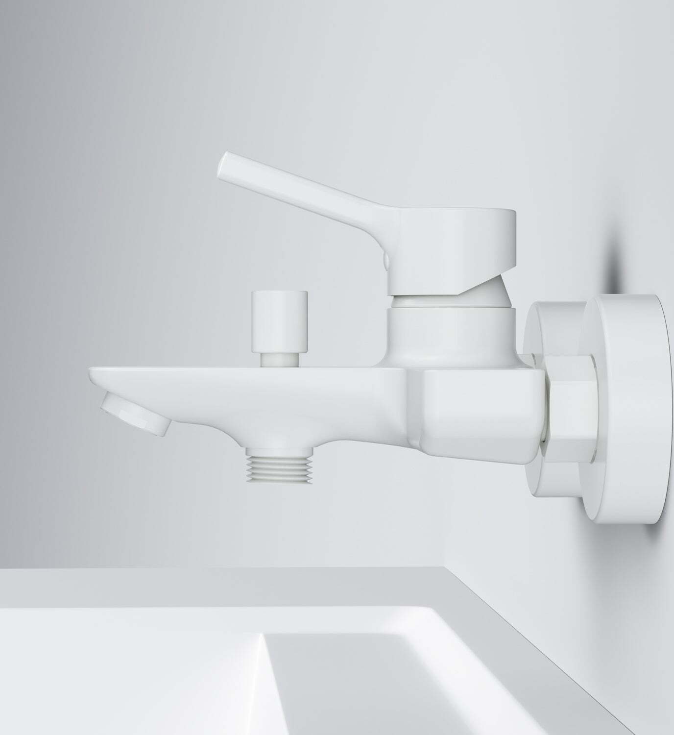 AM PM AM.PM Badewannenarmatur Wannenarmatur Weiß Einhebelmischer Wandmontage Bad Messing Badewannen Armaturen FXB10033