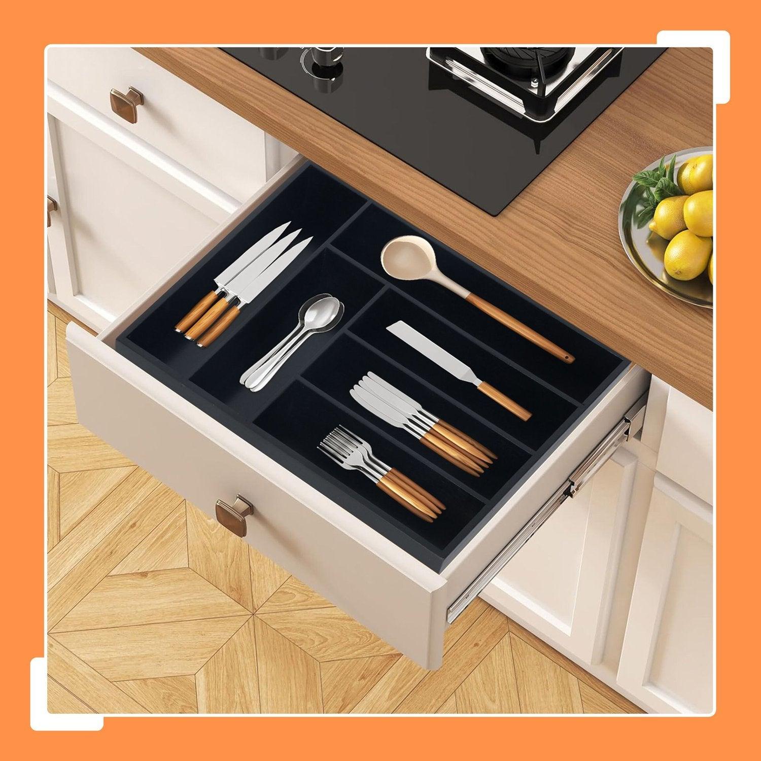 Northix Besteckkasten aus Bambus - 6 Fächer, Schubladenorganizer