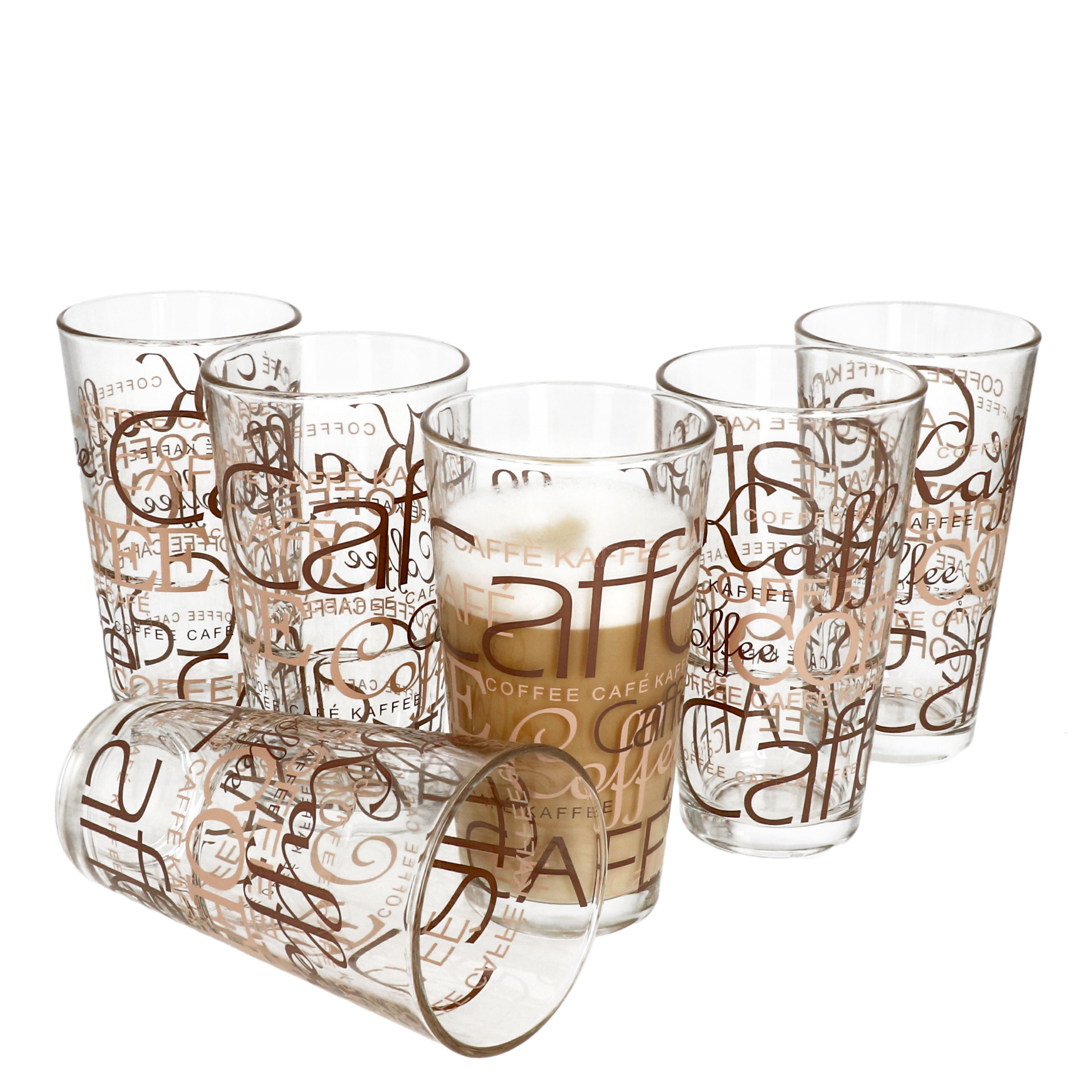 6 Glas Trinkhalme 23 cm 6 Kaffeegläser 370ml Latte Macchiato Gläser Sestr 
