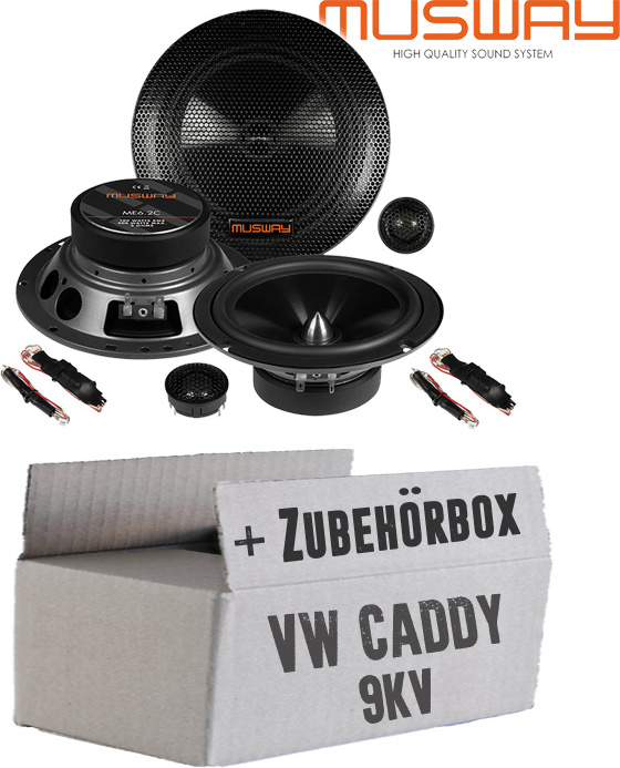 JUST SOUND best choice for caraudio Lautsprecher Boxen Musway ME6.2C - 16,5cm System Auto Einbauzubehör - Einbauset passend für VW Caddy 9KV Front - justSOUND VWCa9kv_ME6.2C