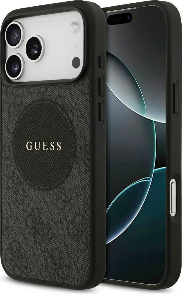Guess Case 4G Circle Classic Logo MagSafe púzdro pre iPhone 17 Pro Max čierne