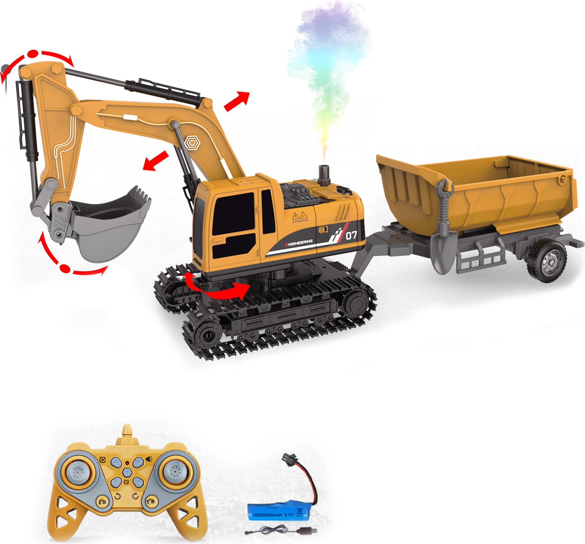Wiky RC 4-in-1 Bagger mit Anhänger ferngesteuert 45 cm 2,4 GHz