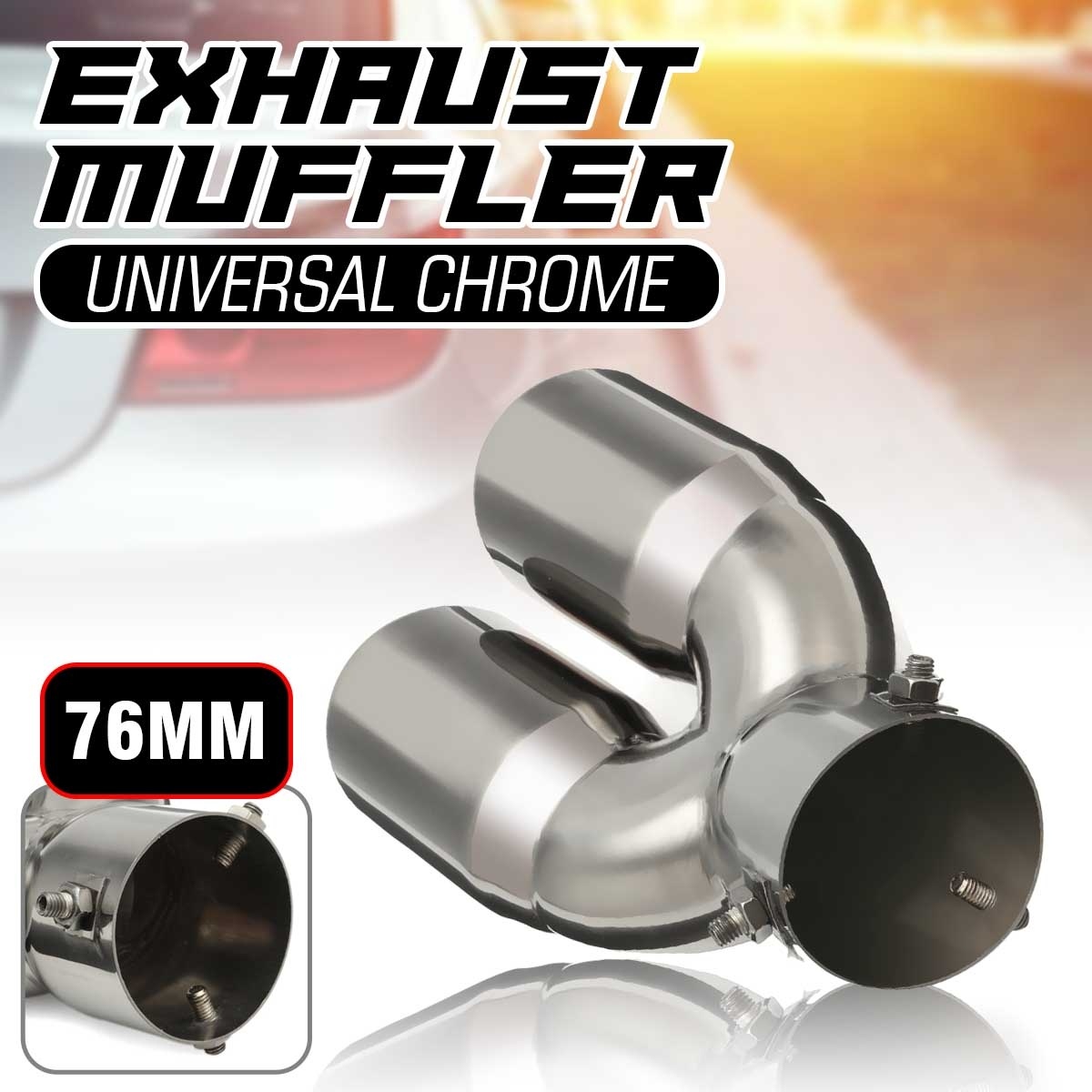 Endrohr Auspuff Blende Auspuffrohr Edelstahl Chrom Auspuffendrohr Universell Schalldampf Endstück Endrohrblende Sportauspuff Optik Tuning 46mm
