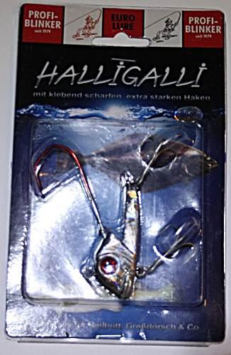 Profi Blinker Halligalli 80 gr. mit Jighaken und zwei Drillingen Hering