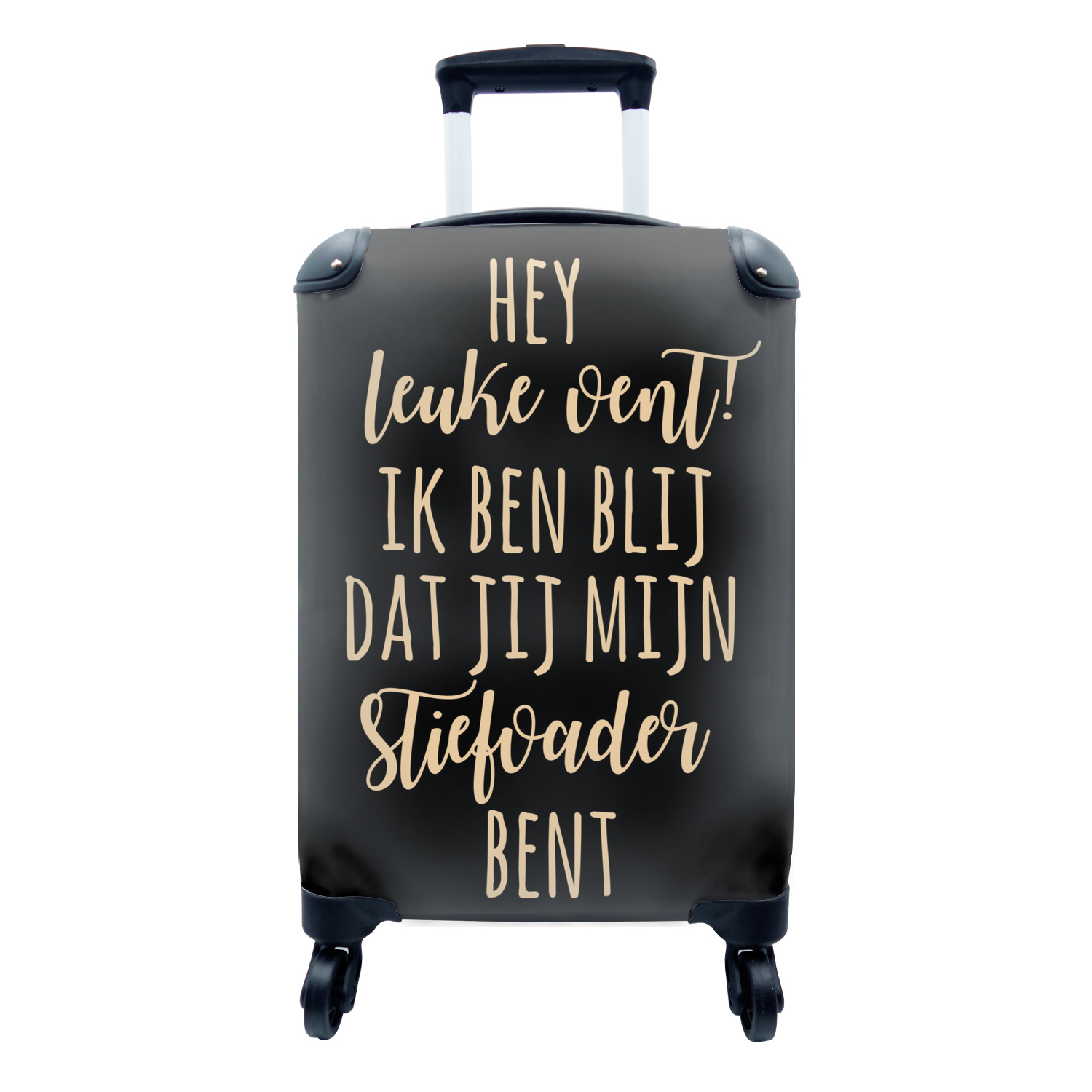 MuchoWow® Koffer Handgepäck Trolley Rollkoffer Kleine Reisekoffer mit 4 Rollen - Geschenke für Männer - Stiefvater - Zitate - Cabin Size < 55x40x23 cm & 55x40x20 cm - Fotokoffer - Kabinenkoffer - Boardgepäck - Reise-Box - Reisekoffer - Reisegepäck - Koffer mit Bild - Trolley für Kinder 68|144860885