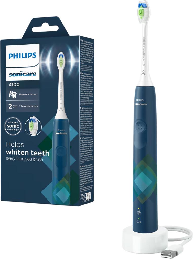 Philips 4100 series HX3689/42, Dospelý, Sonická zubná kefka, 31000 pohybov za minútu, Modrá, 2 min, 30 sec, Malibu Prismatic