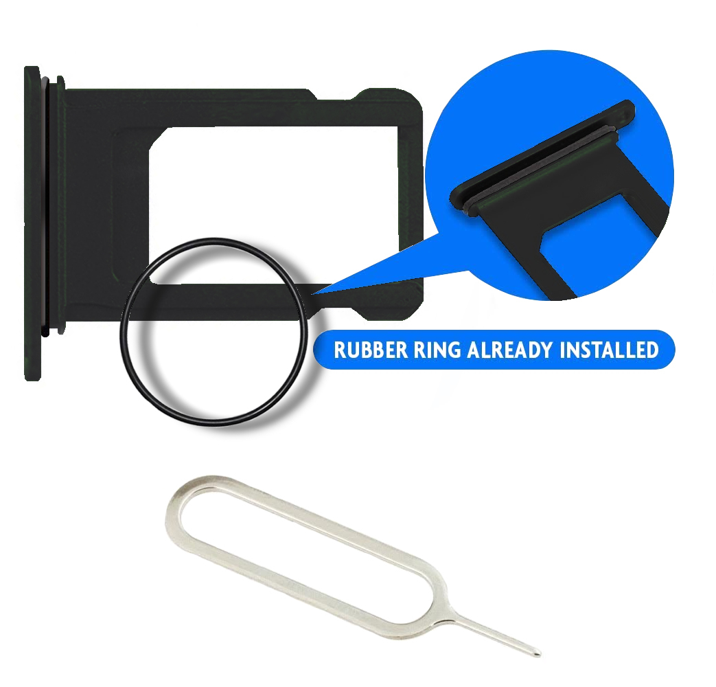 MMOBIEL SIM-lade – Vervanging Voor IPhone X (zwart), Inclusief Waterdichte Ring En Uitwerppin