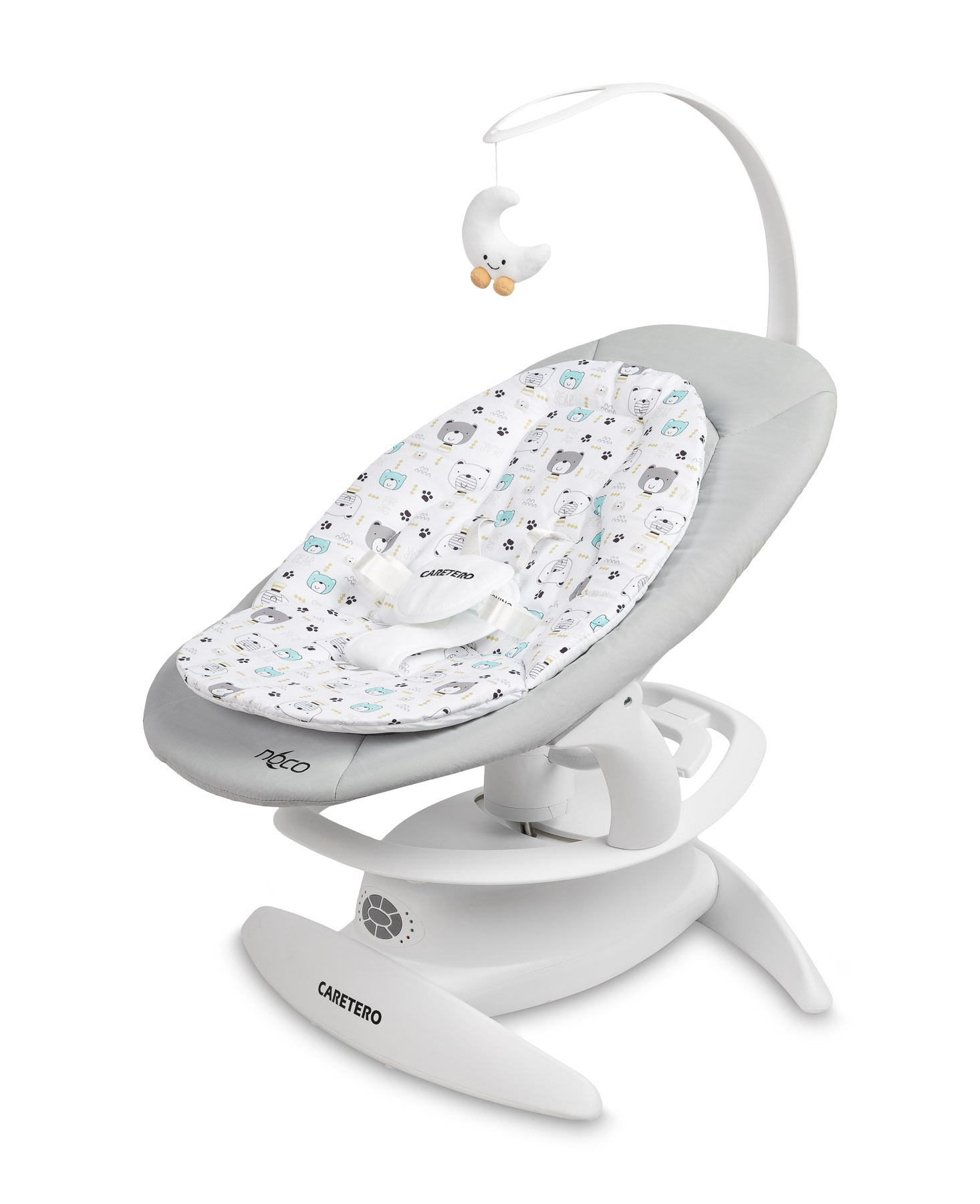 CARETERO, NOCO Baby Wippe, Babywippe Elektrisch, Babyliege 0-12 Monate, Grau TERO-8011