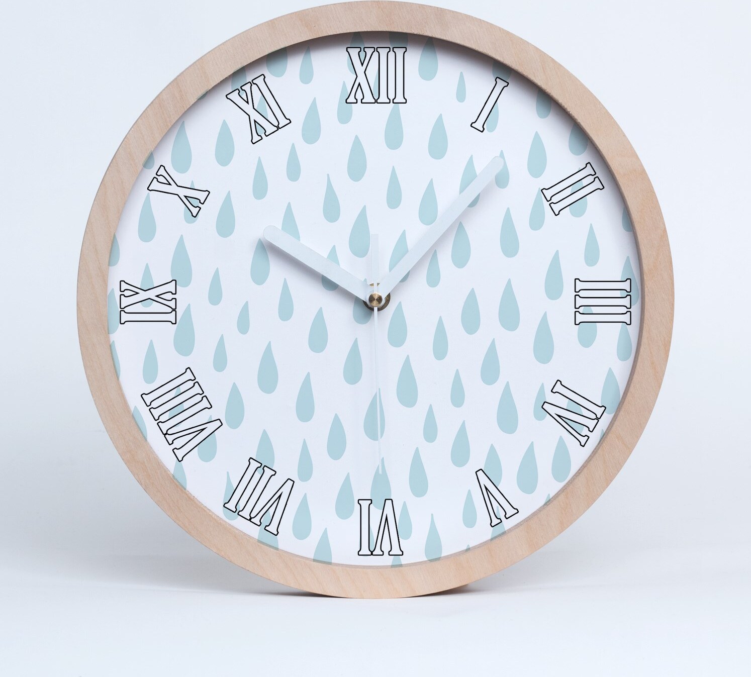 tulup Holzuhr 30fi cm wanduhr - weiße Spitzen - Tröpfchen zdo-30-b-98840526
