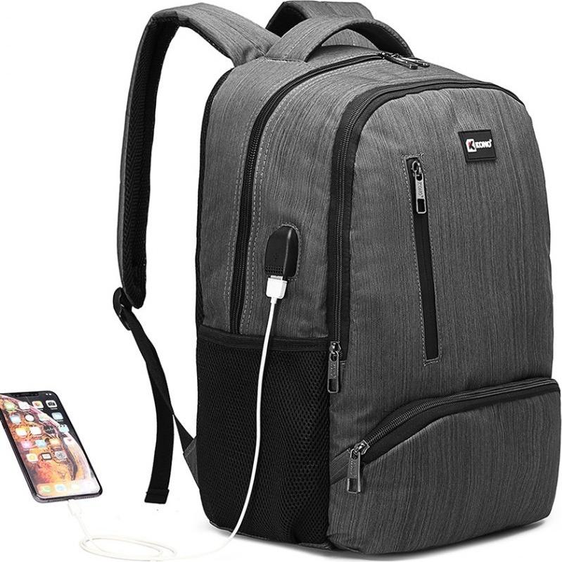 Kono Schwarzer Herren-Rucksack für die Arbeit, wasserdicht, für Laptop 14 Aston