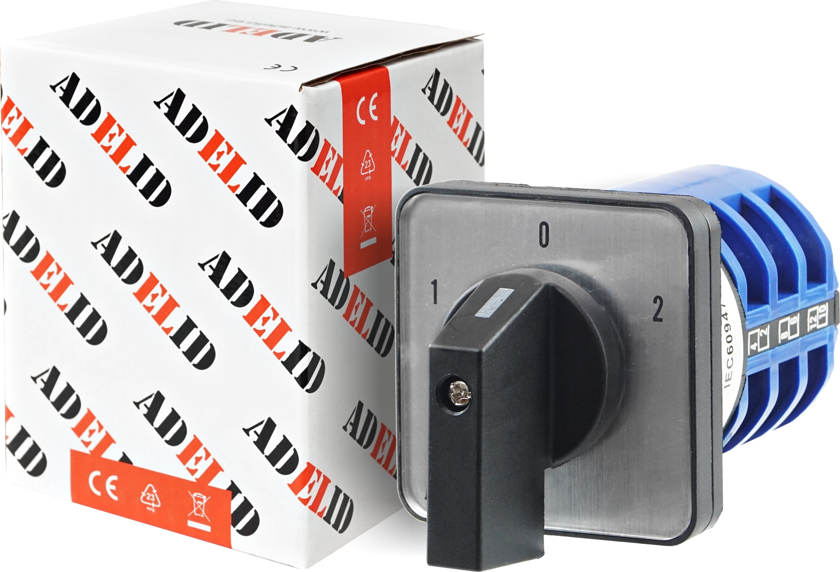 Adelid Drehschalter Nockenschalter Wendeschalter Motorschalter Schalter 1-0-2 On-Off-On 3-polig 3-Phasen 63A