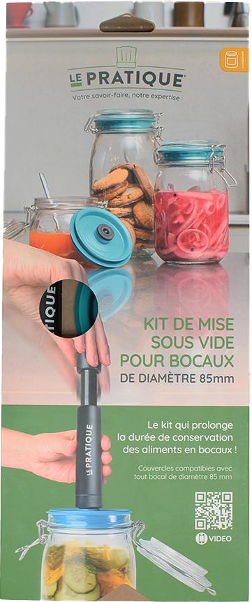 Le Pratique 6er Set Pumpe + 3 Sous-Vide-Deckel für Gläser – Das Praktische