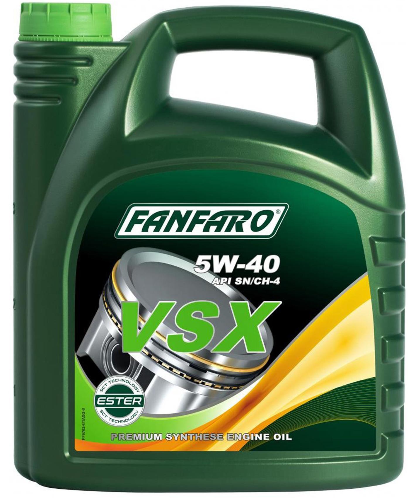 FANFARO VSX für 5W-40 4 Liter Motoröl Motorenöl 226.5 229.3 229.5 502 00 505 00 A40 RN0700 RN0710 Longlife-01 Longlife-98 PSA B71 2296 9.55535-H2 Öl FF6702-4