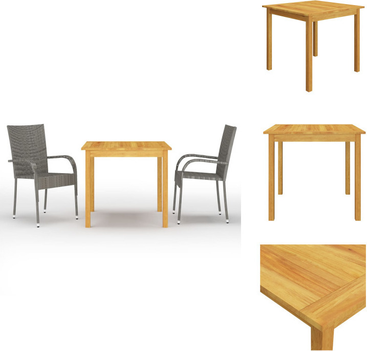 vidaXL 3-dielny záhradný jedálenský set sivý - Záhradné nábytkové zostavy