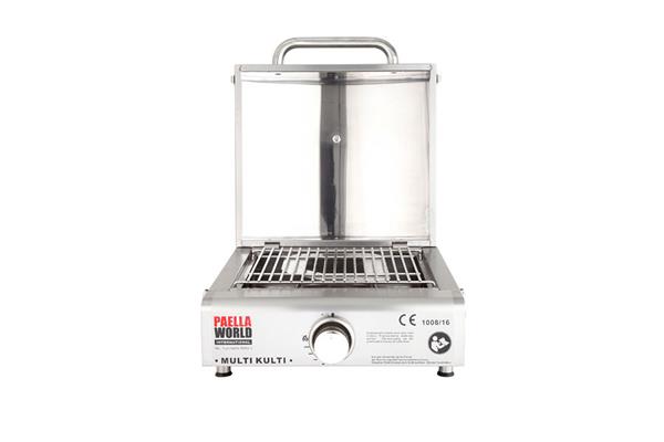 Allgrill MULTI-KULTI Set 4 ohňovzdorný - plynový gril + kryt na pizzu + kameň na pizzu + liatinová panvica