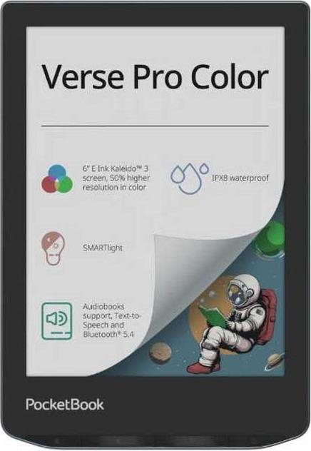 PocketBook Verse Pro Farbe E-Reader 6 Touch ?wasserdicht E-Reader Hörbücher Blau PB634K3-6-WW