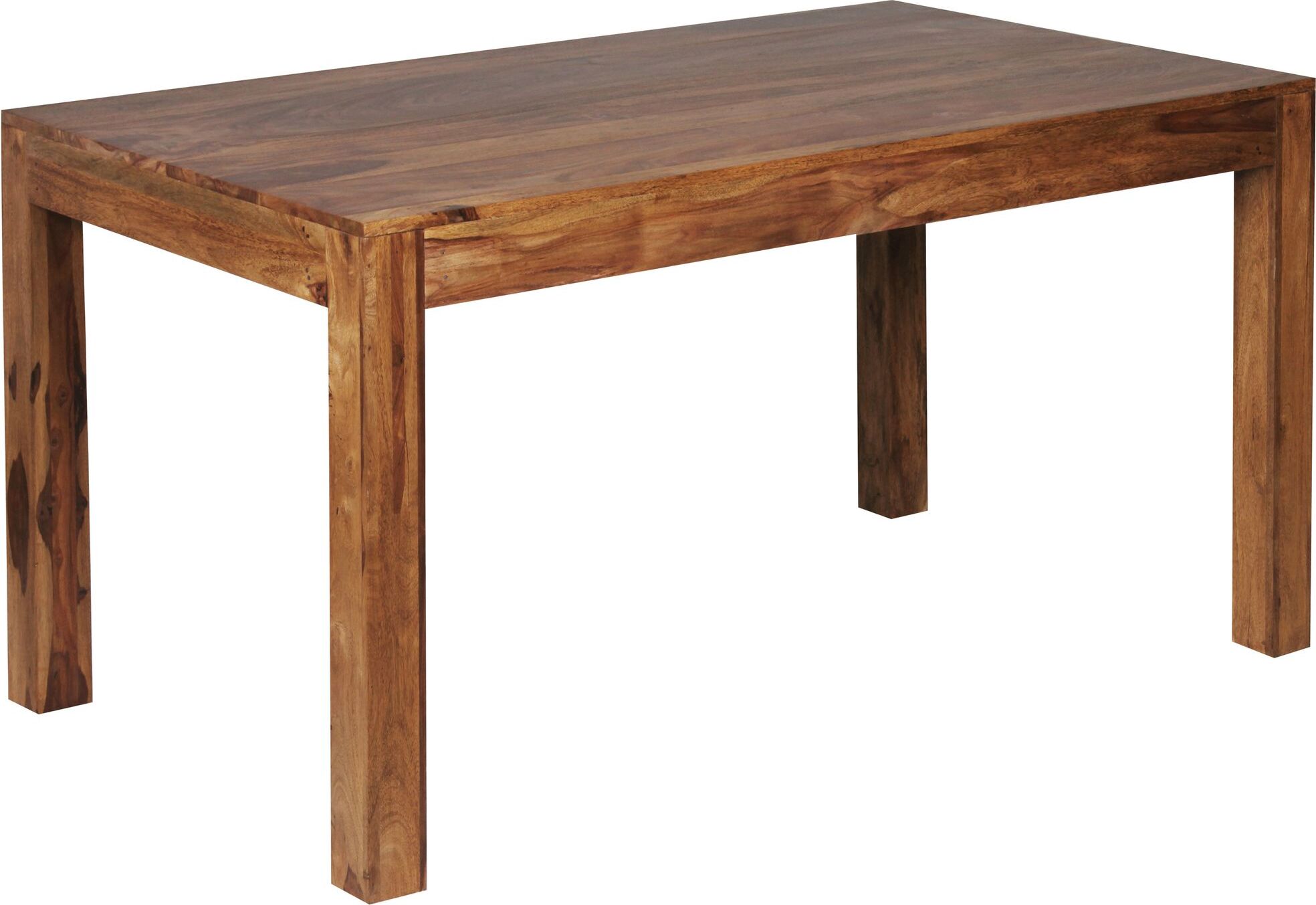 Esszimmertisch MUMBAI 160x80x76 cm Sheesham Massivholz Esstisch Zeitlos, Küchentisch Rechteckig, Holztisch Esszimmer Schlicht, Großer Speisetisch Holz