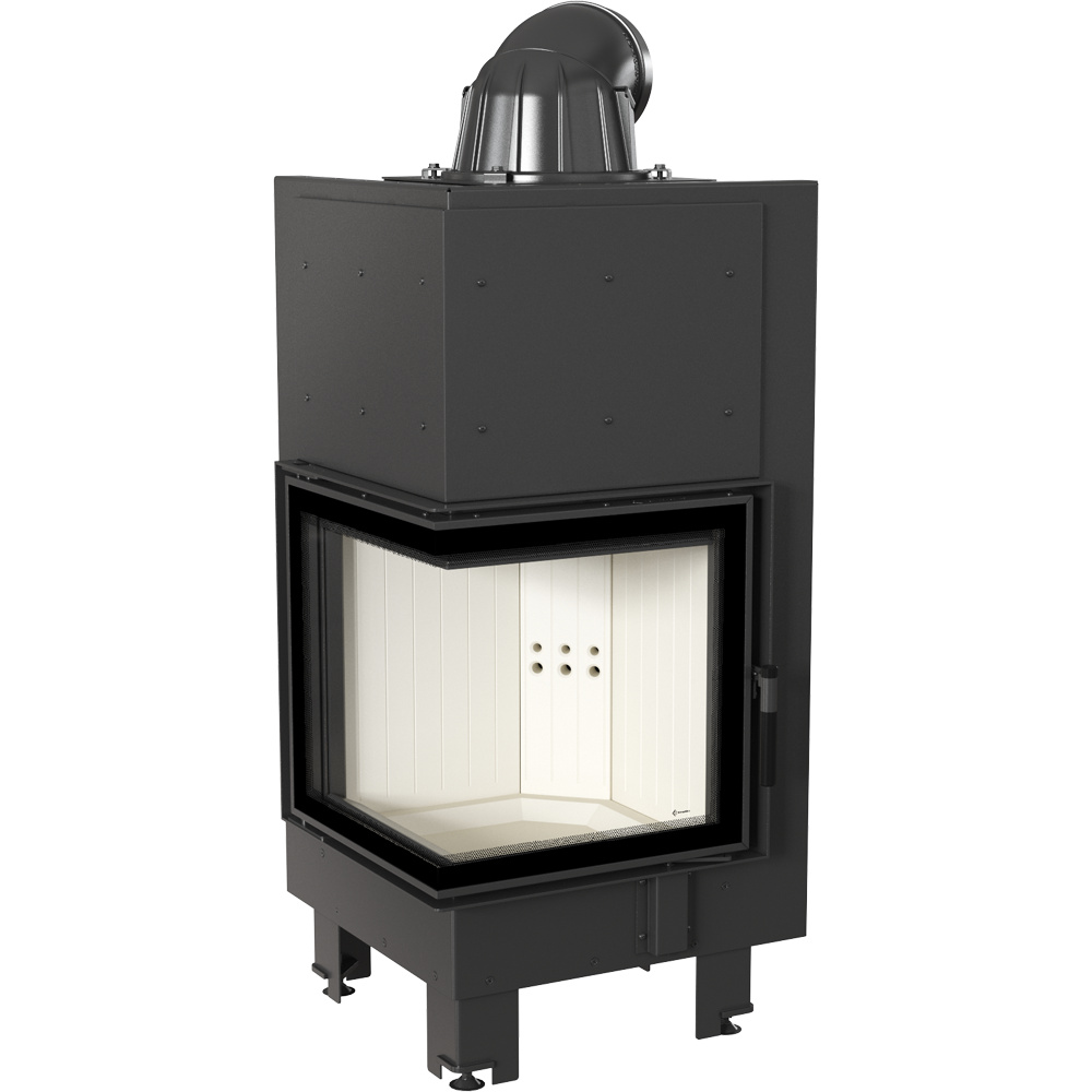 Oceľový krb MBN vľavo, 8 kW Ø 200
