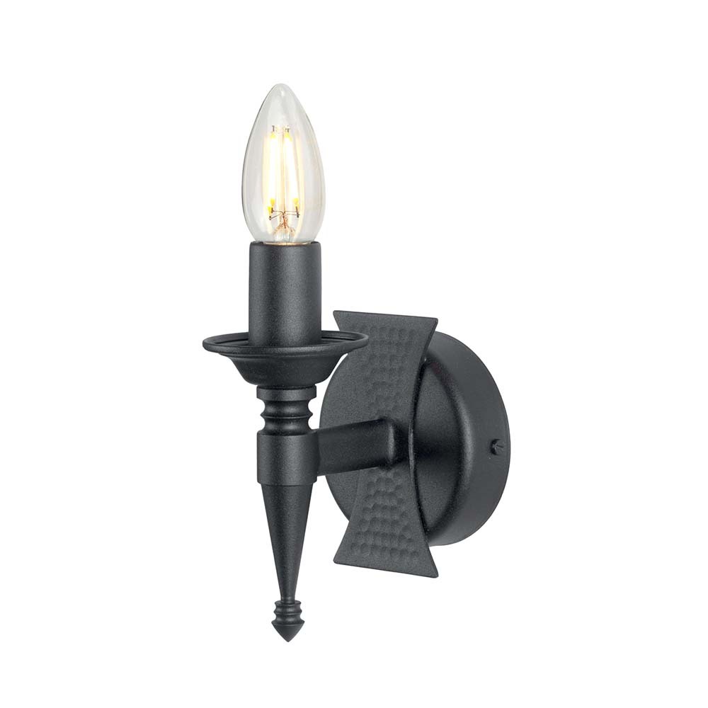Elstead Lighting Elstead Saxon Wandleuchte E14 Schwarz, UK SAX1-BLK