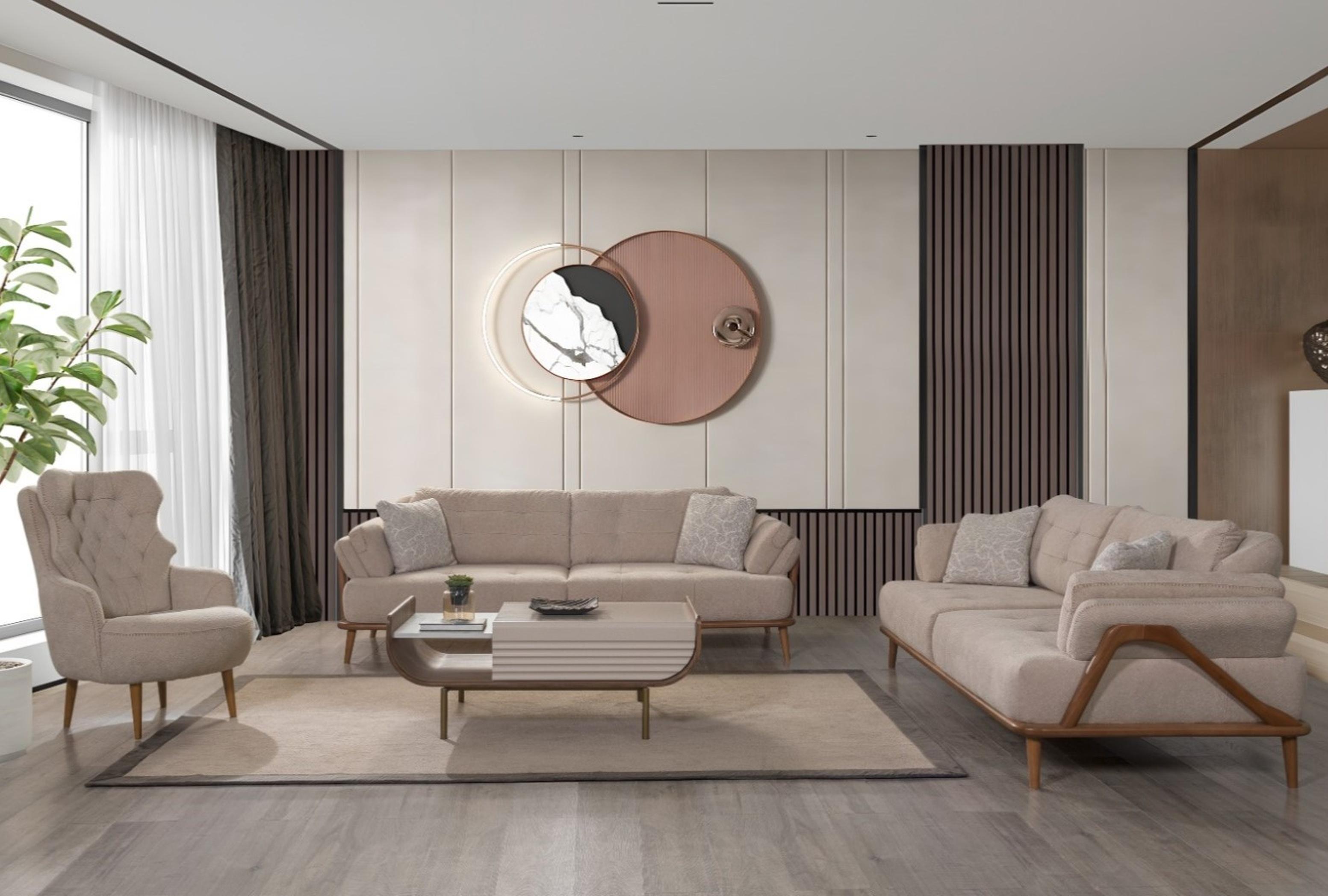 AEA Polstergruppe Lounge Garnitur Couch Set Sofa Gruppe Sitzgarnitur 3+3+1
