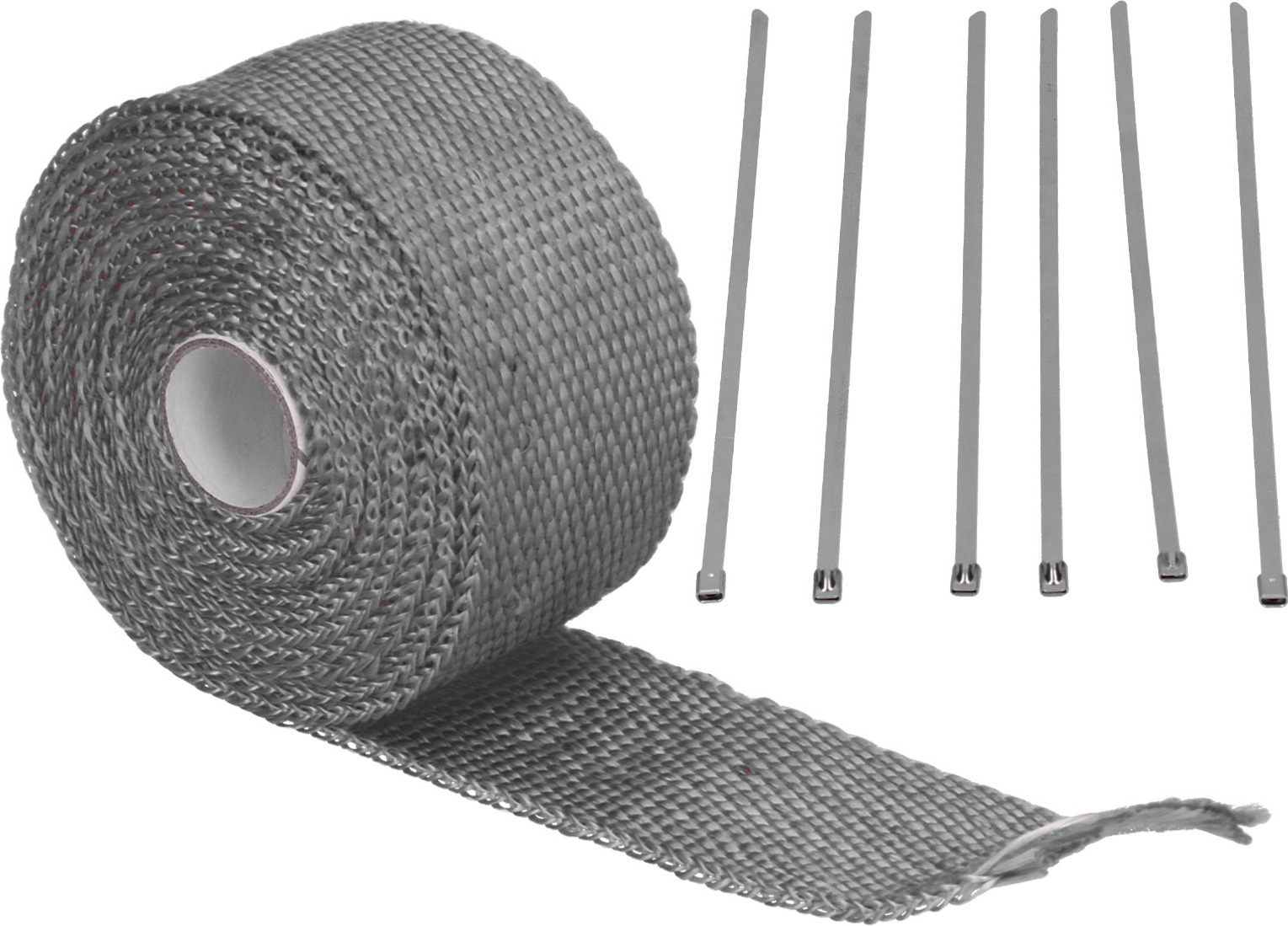 Cocosity 5m Auspuff Hitze wickeln Isolierung Band Glasfaser mit Alloy Stahl Krawatte für Auto MotorradSchwarz